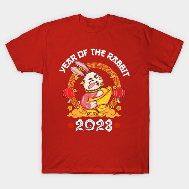 Lion Dance Zodiac Chinese New Year 2023 - Year Of The Rabbit T-Shirt by Gendon Design